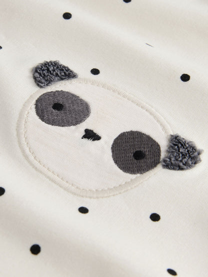 White Mono Spot Bears Embellished Barrel Trousers (3mths-7yrs) image 8