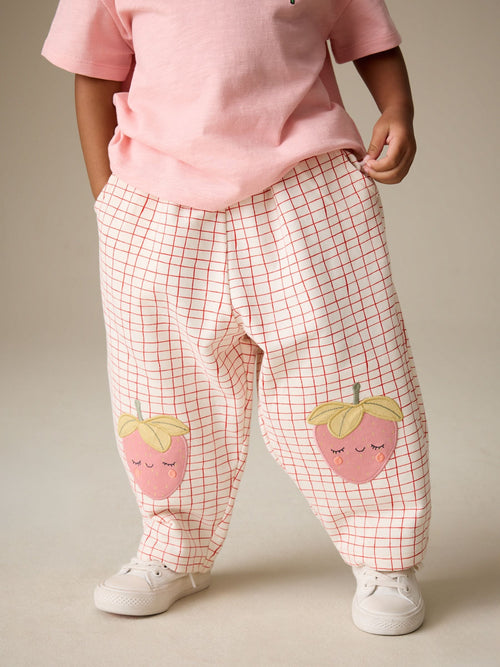 Pink Strawberry Embellished Barrel Trousers (3mths-7yrs) image 1