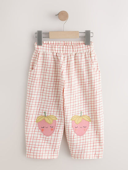 Pink Strawberry Embellished Barrel Trousers (3mths-7yrs) image 5