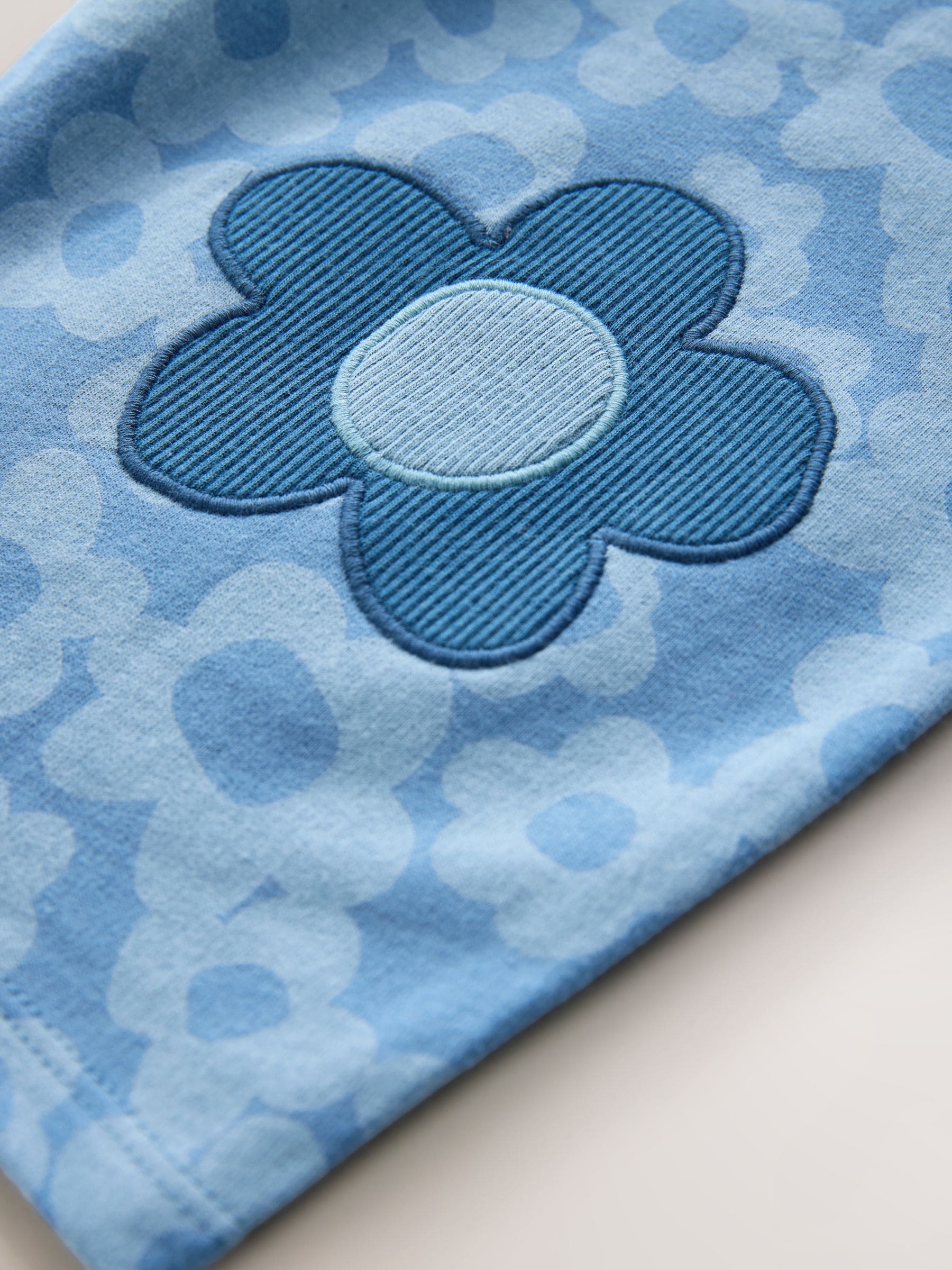 Blue Flower Embellished Barrel Trousers (3mths-7yrs) image 7