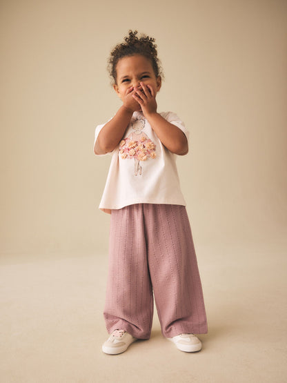Brown Wide Leg Trousers (3mths-7yrs) image 1