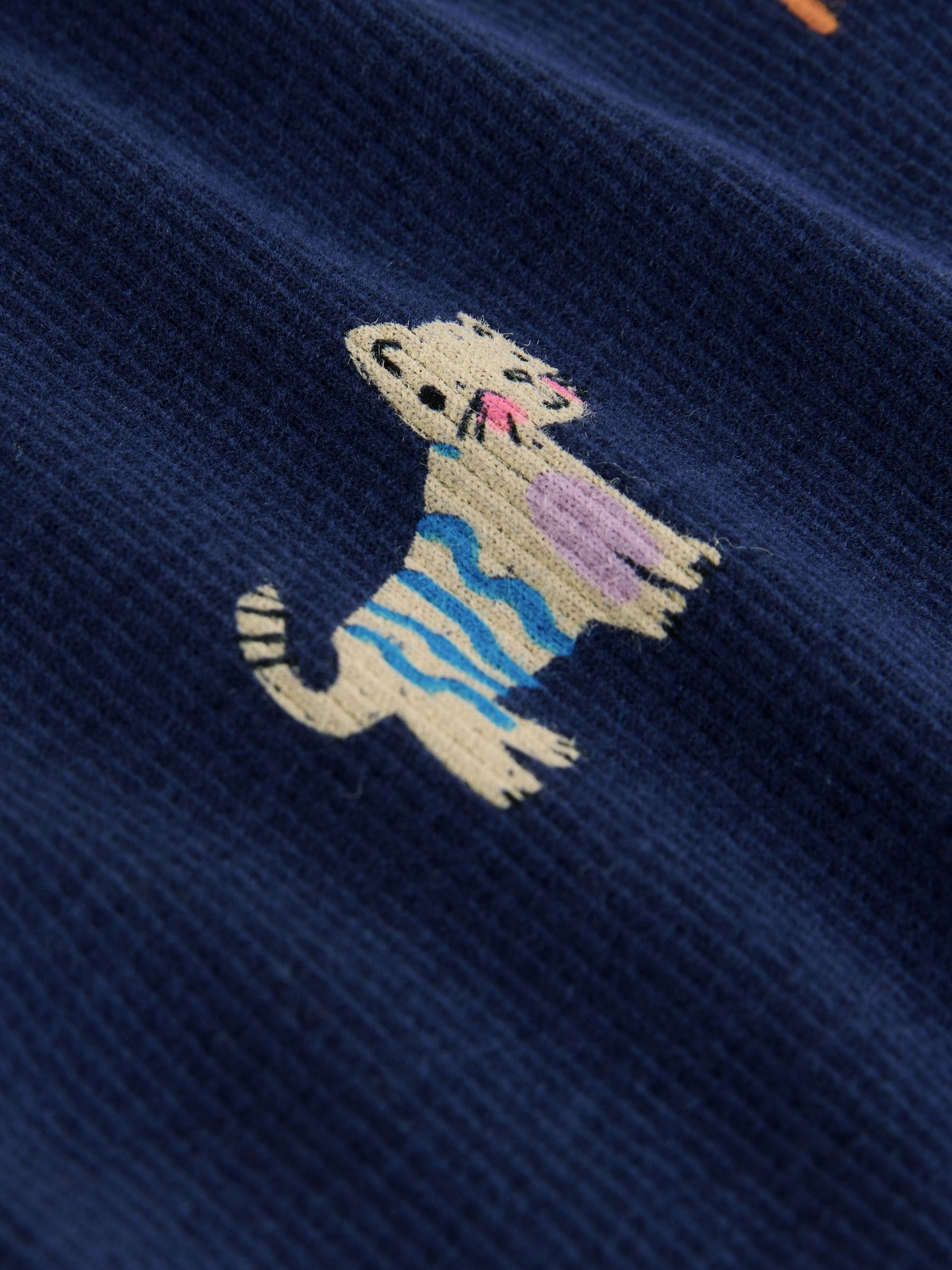 Navy Cats & Dogs Ribbed Flare Leggings (3mths-7yrs) image 3