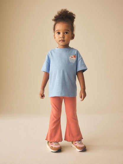 Orange Brown Rib Flare Leggings (3mths-7yrs) image 1