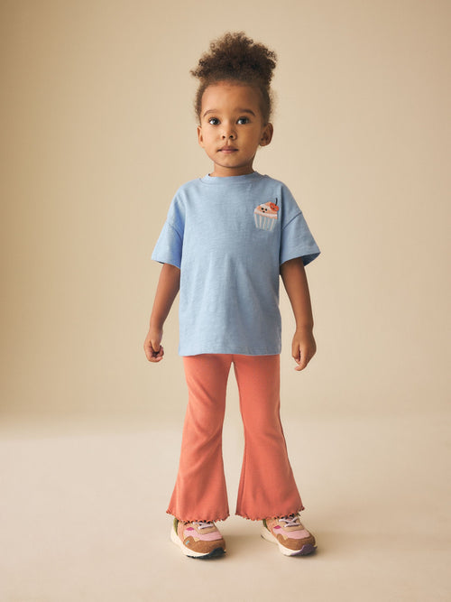 Orange Brown Rib Flare Leggings (3mths-7yrs) image 1