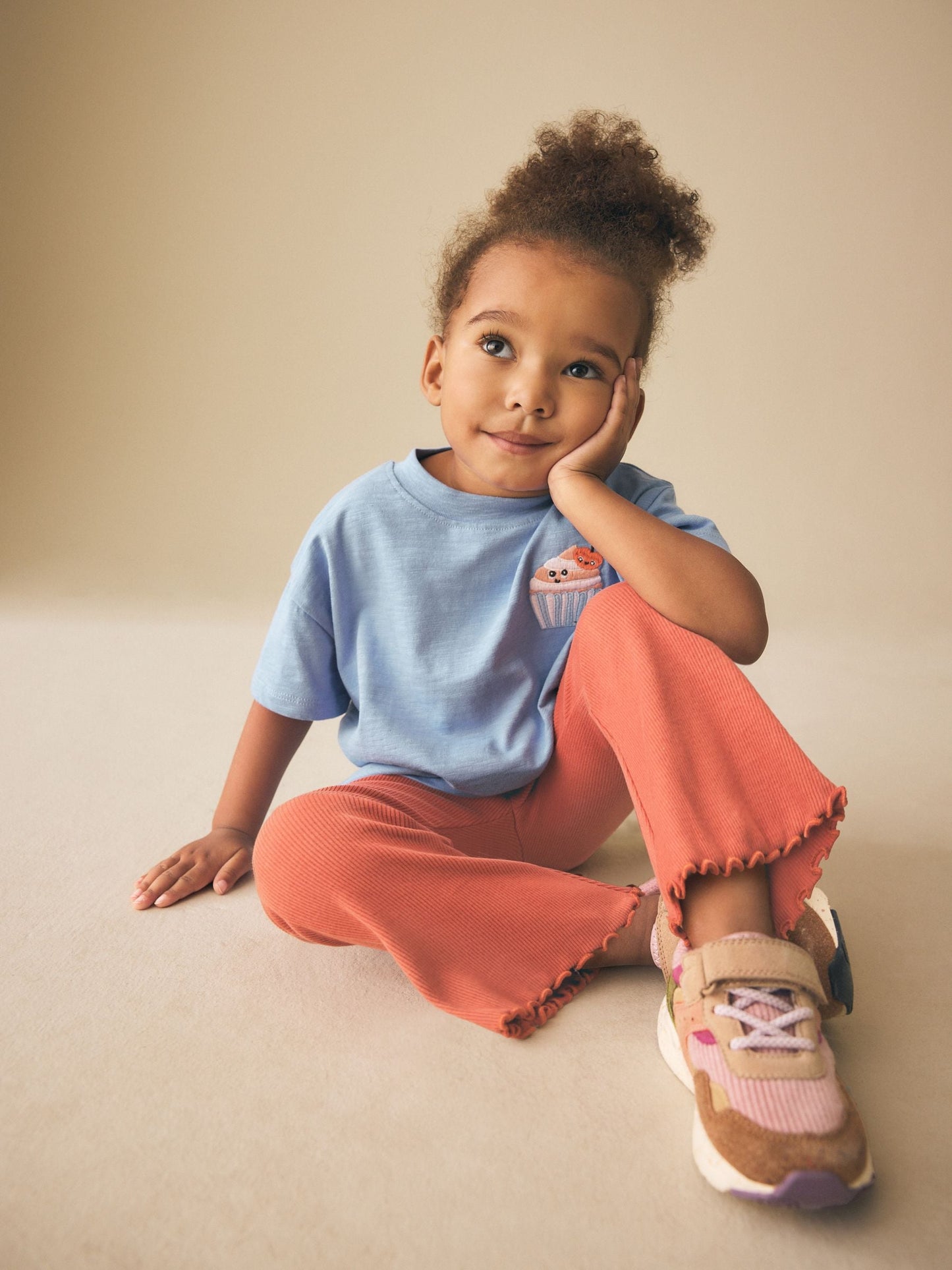 Orange Brown Rib Flare Leggings (3mths-7yrs) image 2