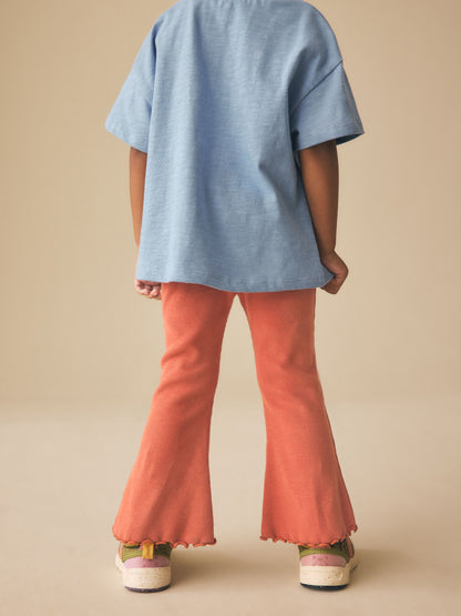 Orange Brown Rib Flare Leggings (3mths-7yrs) image 3