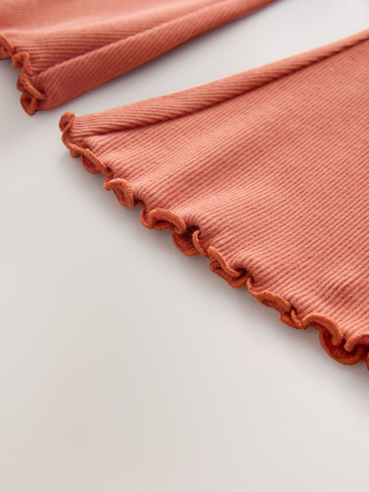 Orange Brown Rib Flare Leggings (3mths-7yrs) image 8