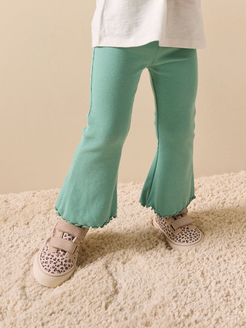Green Ribbed Flare Leggings (3mths-7yrs) image 1