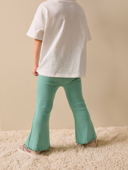 Green Ribbed Flare Leggings (3mths-7yrs) image 3