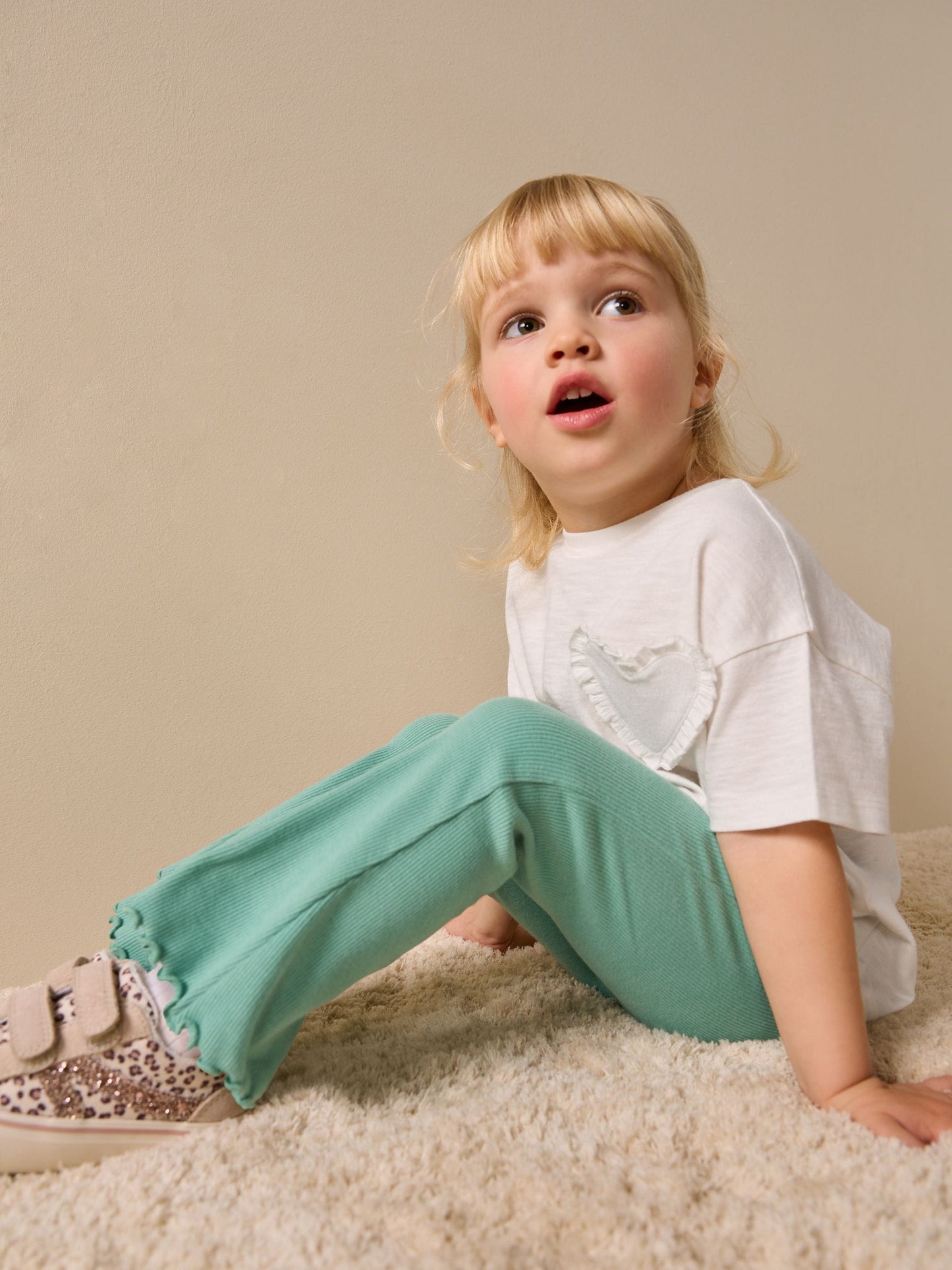 Green Ribbed Flare Leggings (3mths-7yrs) image 4