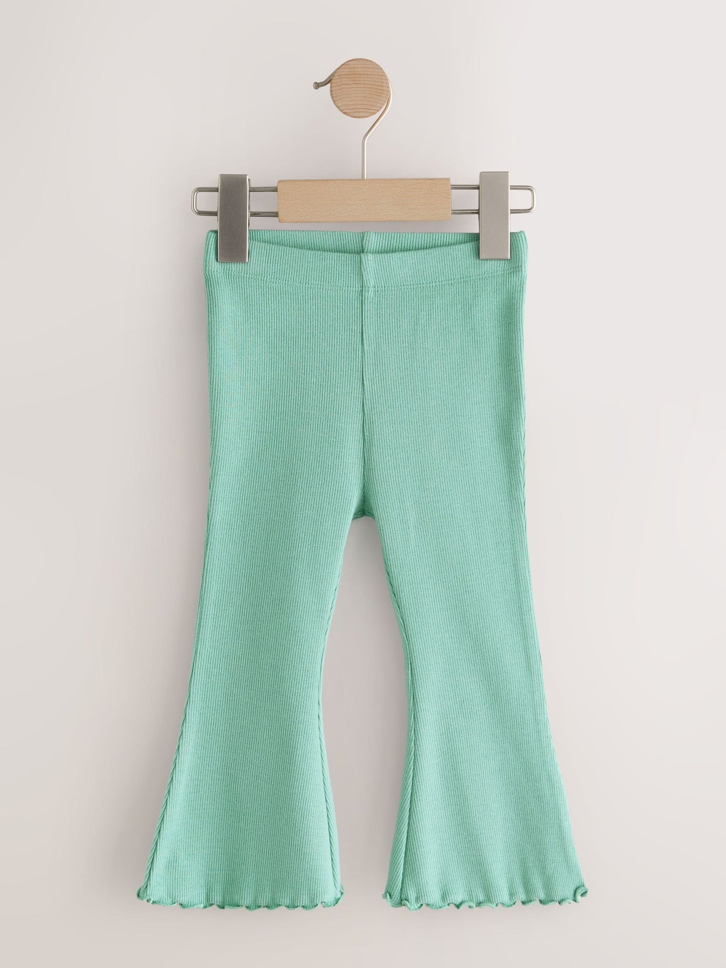 Green Ribbed Flare Leggings (3mths-7yrs) image 5