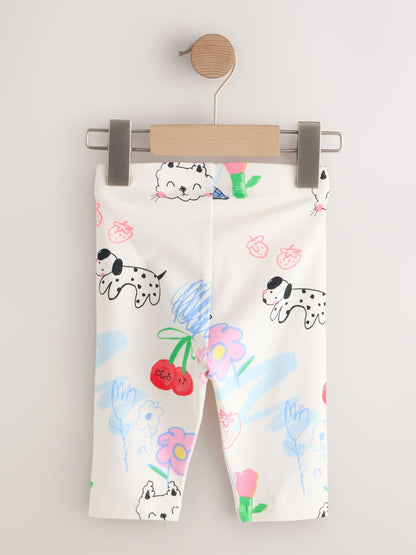 Ecru White Doodle Cropped Leggings (3mths-7yrs) image 5
