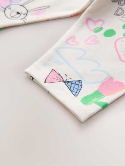 Ecru White Doodle Cropped Leggings (3mths-7yrs) image 6