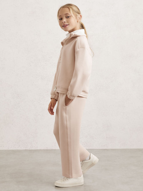 Reiss Neutral Laney 3-9 yrs Premium Interlock Wide-Leg Joggers image 1