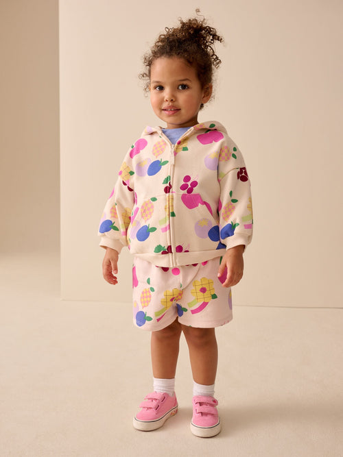 Cream Fruit Sweat Shorts (3mths-7yrs) image 1