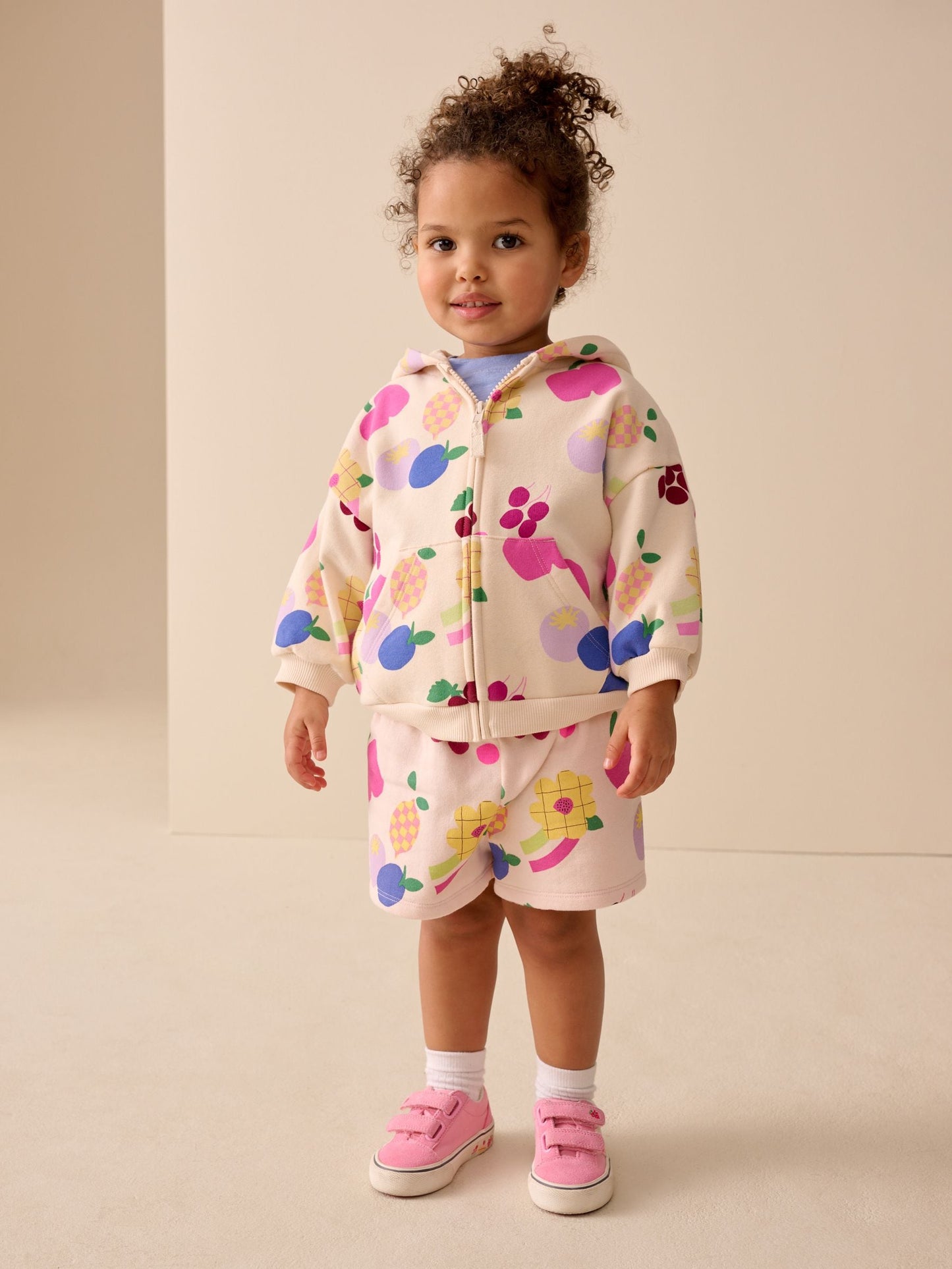 Cream Fruit Sweat Shorts (3mths-7yrs) image 1