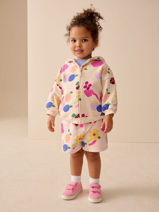 Cream Fruit Sweat Shorts (3mths-7yrs) image 1