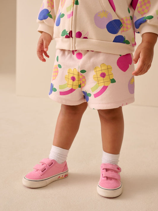 Cream Fruit Sweat Shorts (3mths-7yrs) image 2