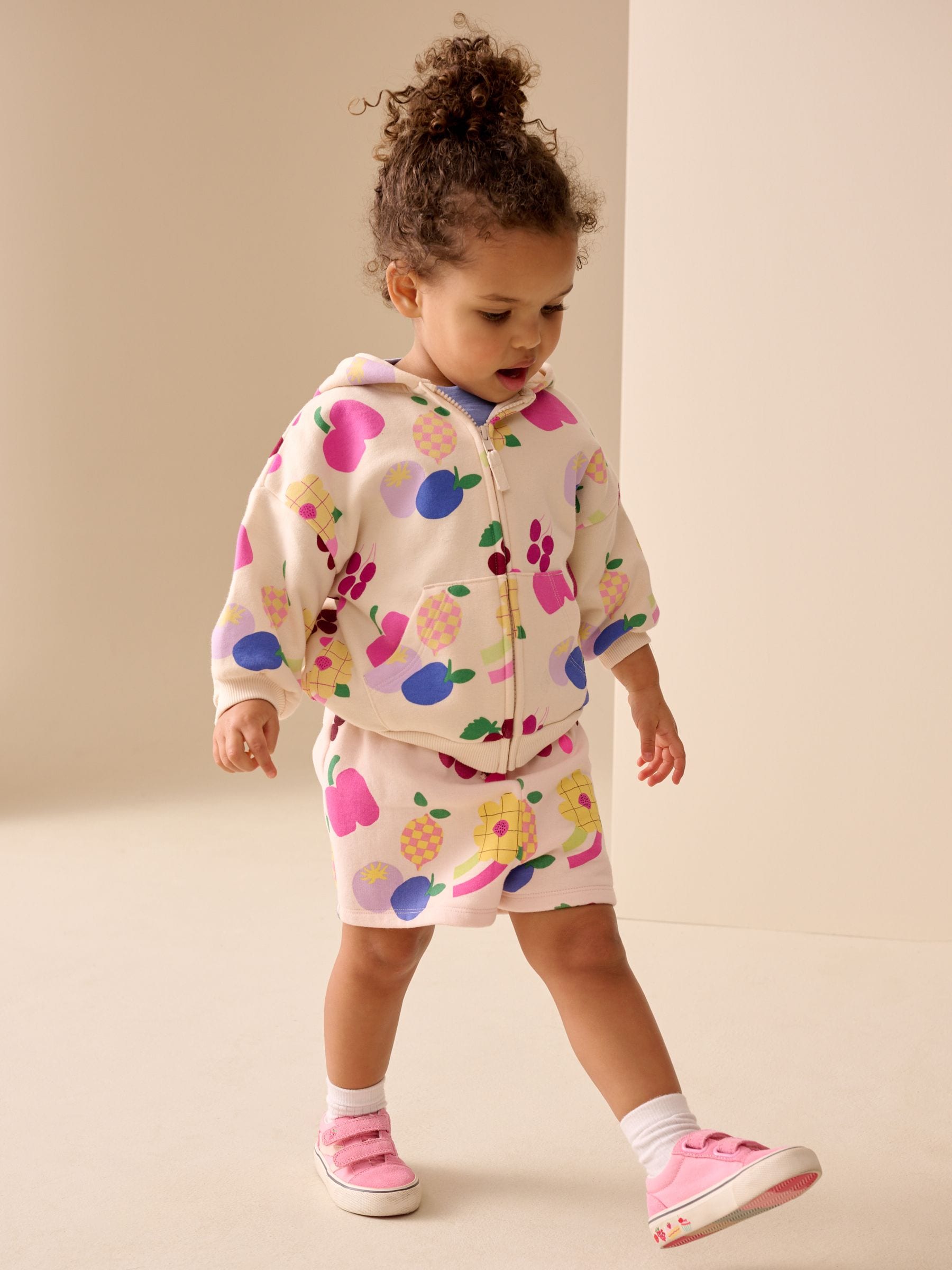 Cream Fruit Sweat Shorts (3mths-7yrs) image 4