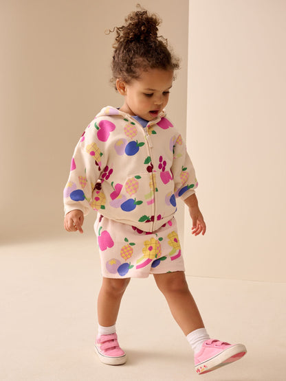 Cream Fruit Sweat Shorts (3mths-7yrs) image 4