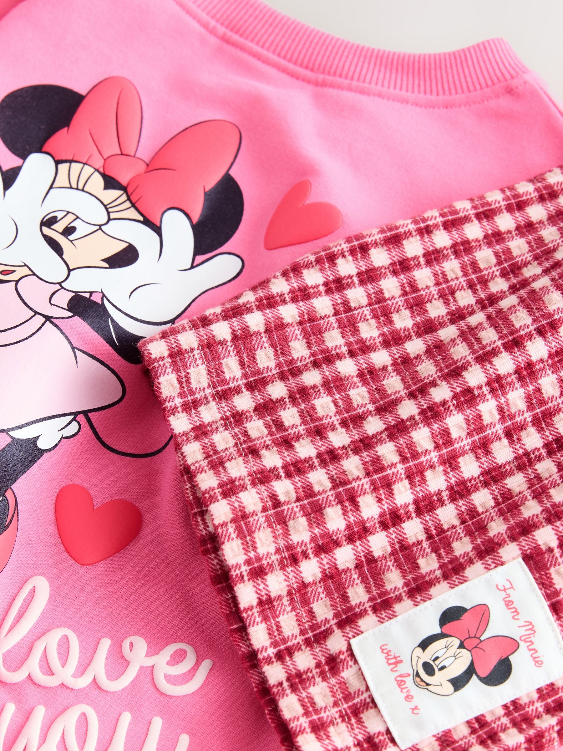 Pink/Red Disney Minnie Mouse Long Sleeve Top and Trousers Set (3mths-7yrs) image 10