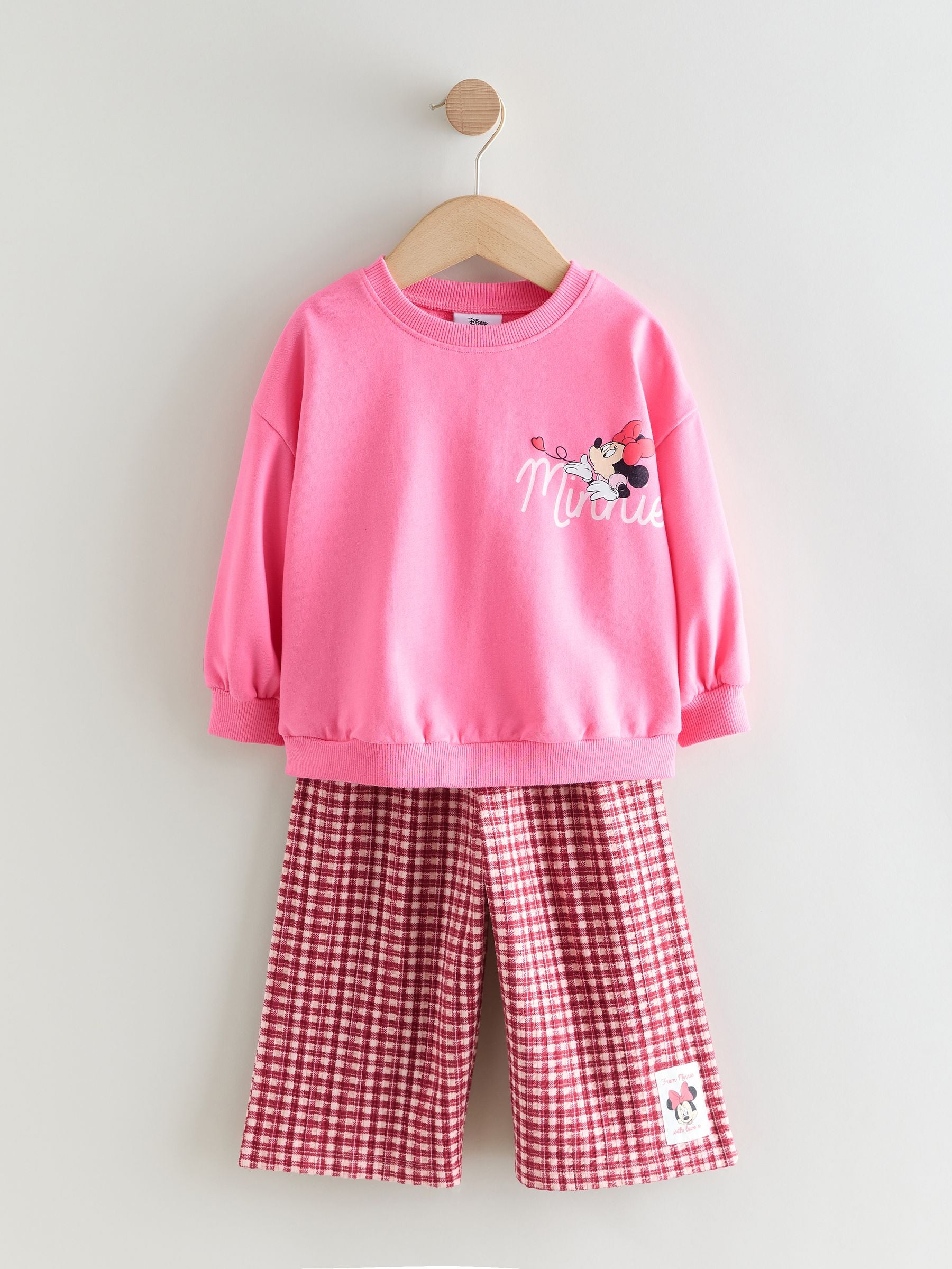 Pink/Red Disney Minnie Mouse Long Sleeve Top and Trousers Set (3mths-7yrs) image 6