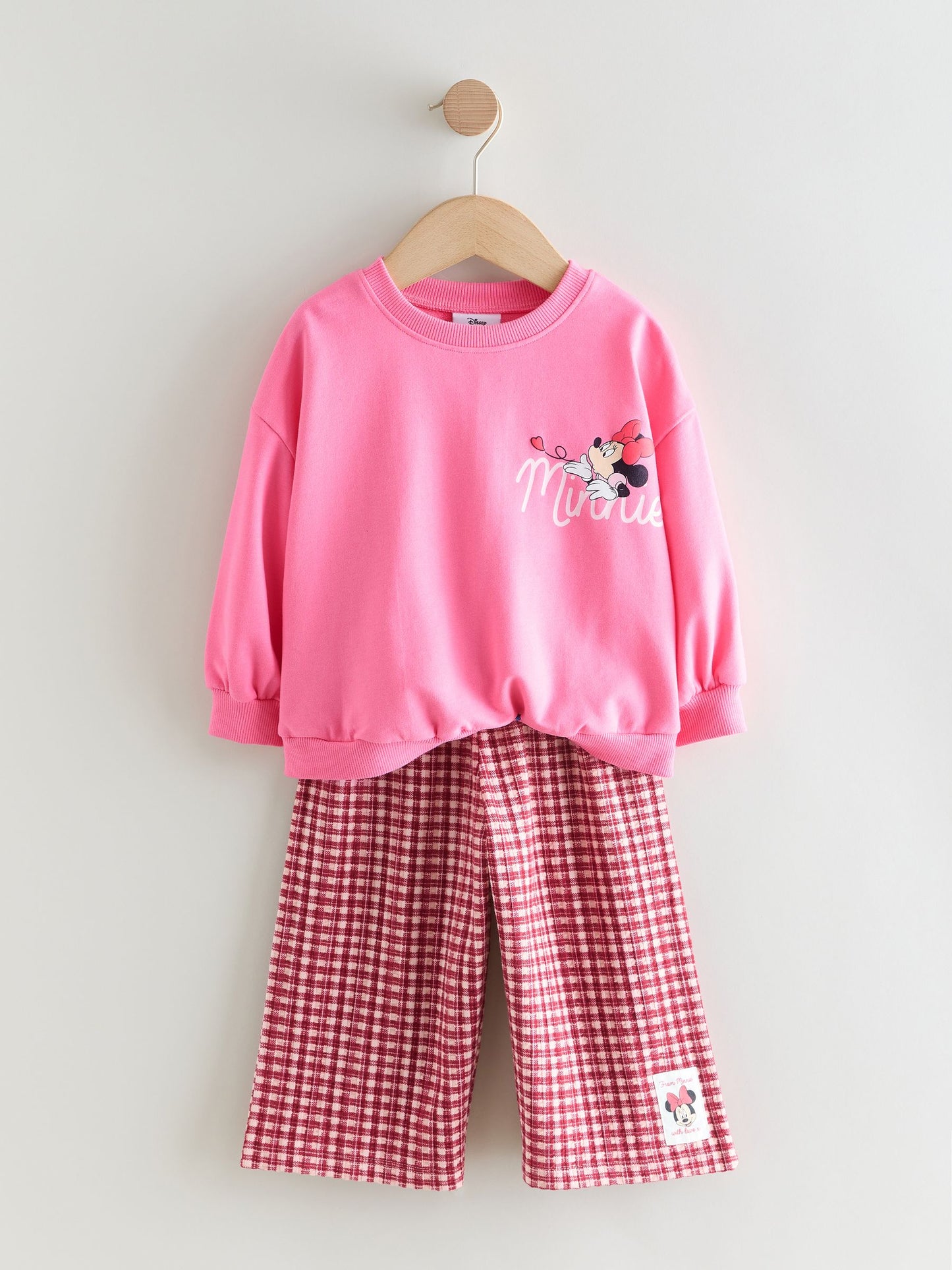 Pink/Red Disney Minnie Mouse Long Sleeve Top and Trousers Set (3mths-7yrs) image 7