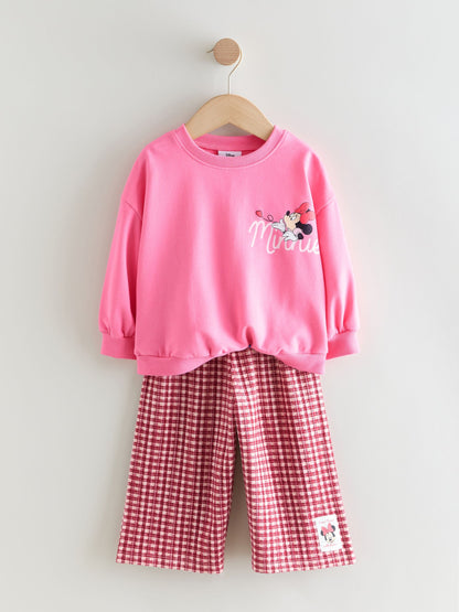 Pink/Red Disney Minnie Mouse Long Sleeve Top and Trousers Set (3mths-7yrs) image 7