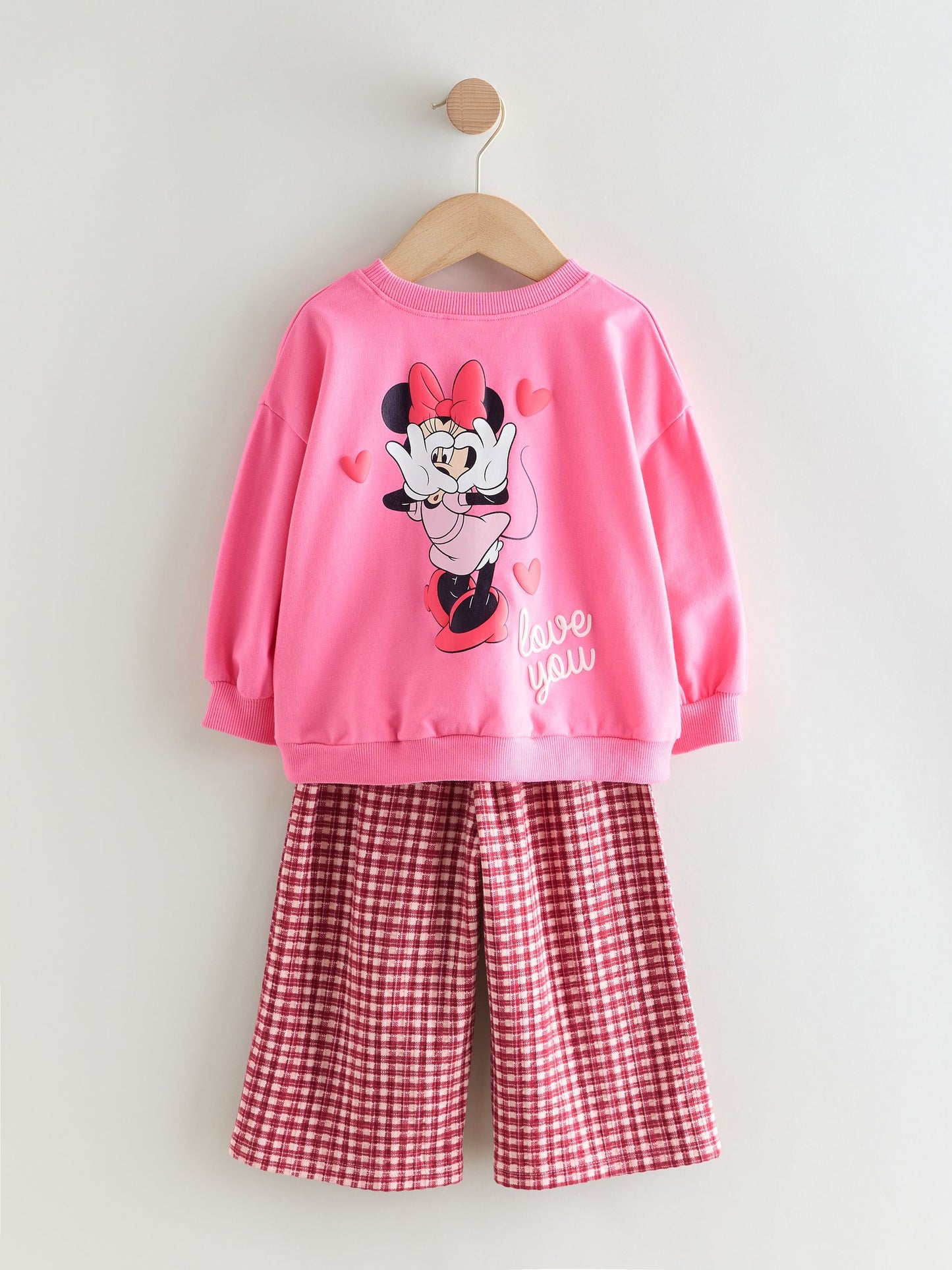Pink/Red Disney Minnie Mouse Long Sleeve Top and Trousers Set (3mths-7yrs) image 8