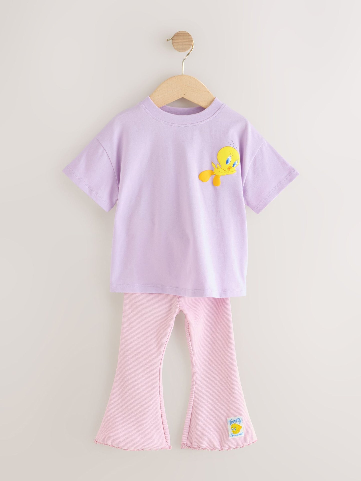 Lilac Purple Tweety Short Sleeve T-Shirt and Flare Set (3mths-7yrs) image 5