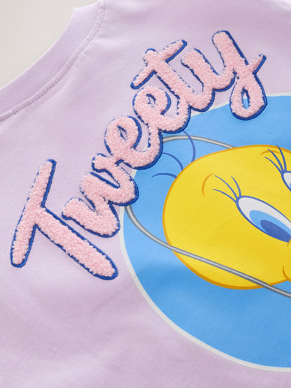 Lilac Purple Tweety Short Sleeve T-Shirt and Flare Set (3mths-7yrs) image 9