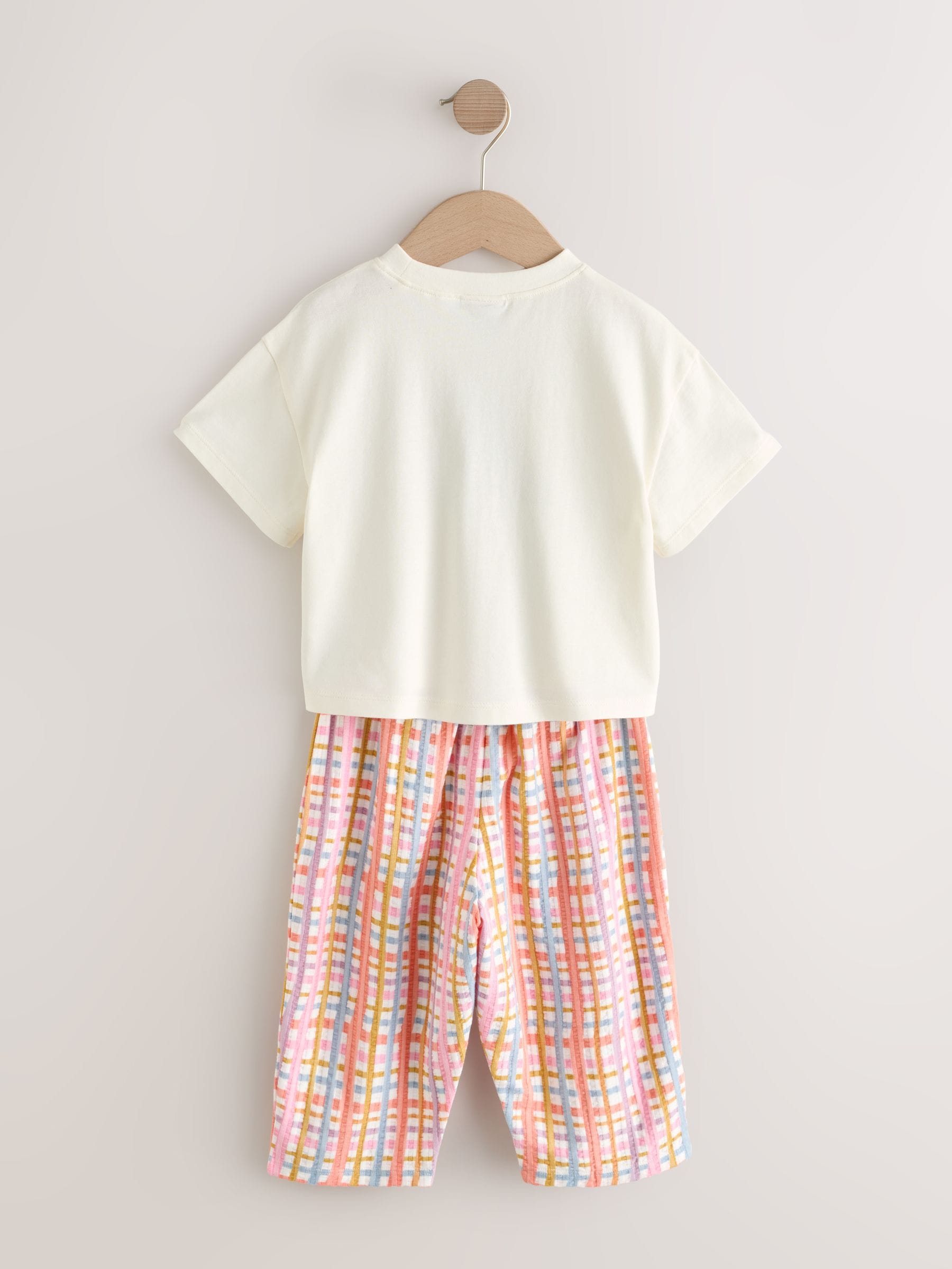 Ecru White Smiley World Short Sleeve Top and Barrel Trousers Set (3mths-7yrs) image 8
