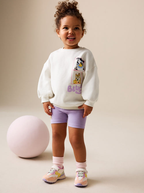Cream Bluey Shorts Set (12mths-7yrs) image 1