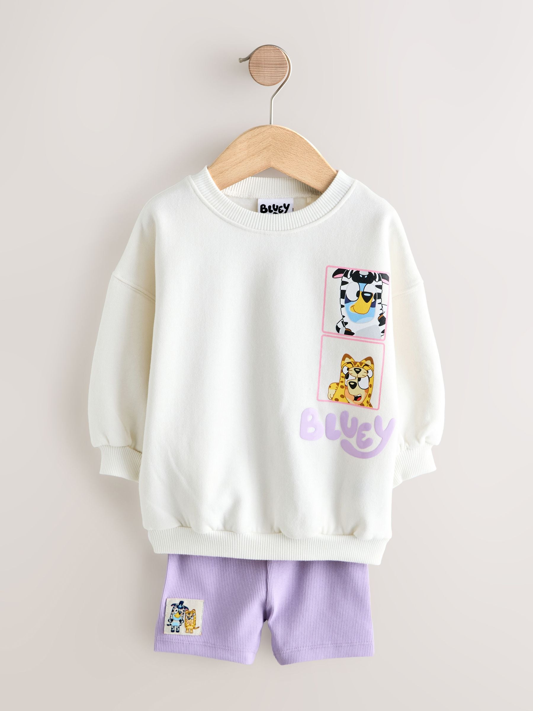 Cream Bluey Shorts Set (12mths-7yrs) image 6