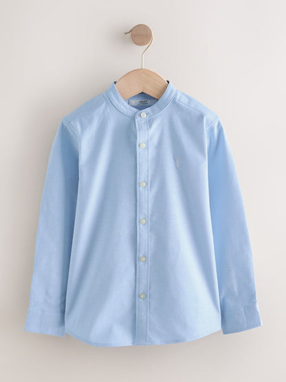 Dsiney Kidz - Blue Long Sleeve Grandad Collar Oxford Shirt (3-16yrs) image 4