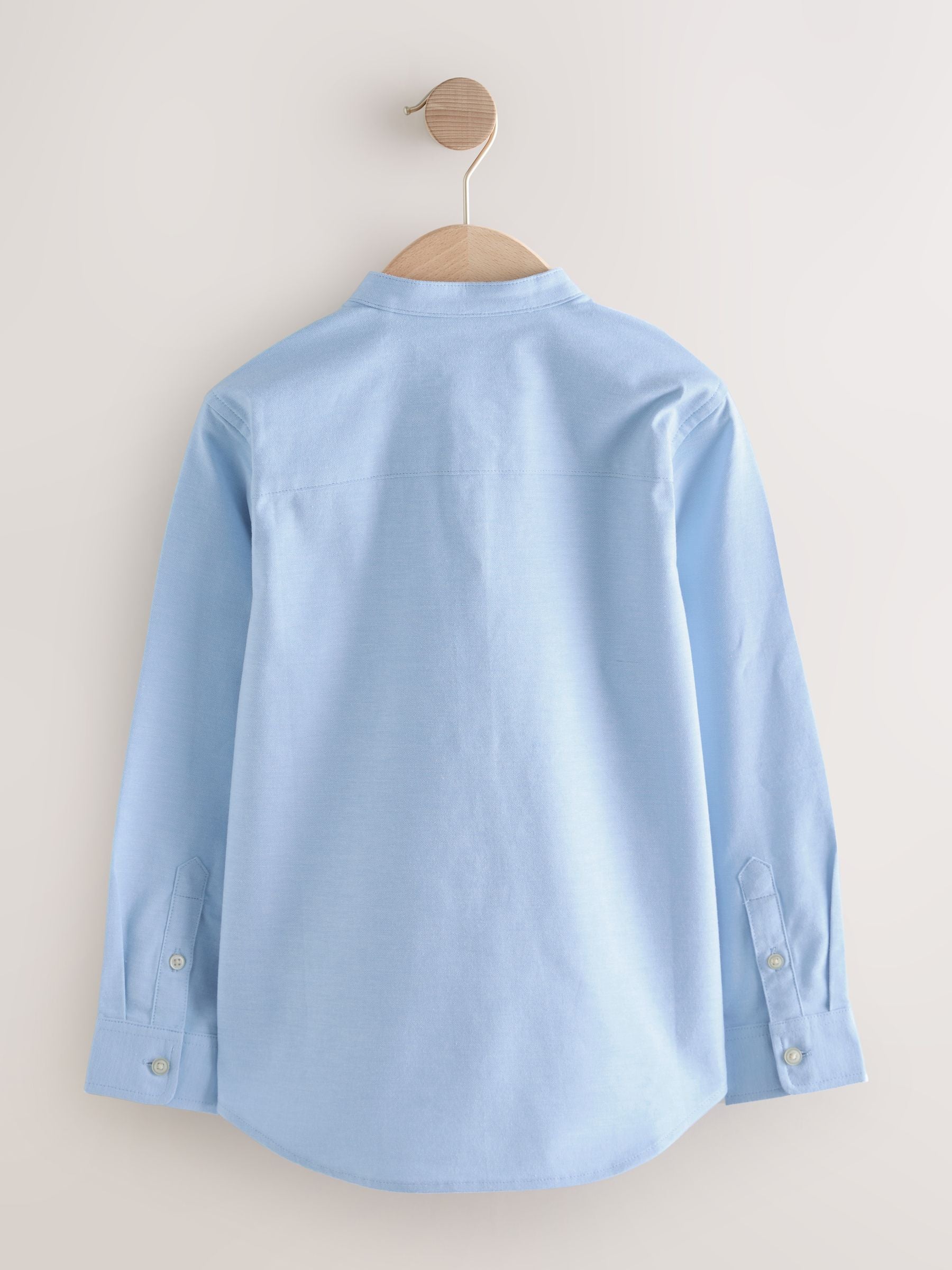Dsiney Kidz - Blue Long Sleeve Grandad Collar Oxford Shirt (3-16yrs) image 5