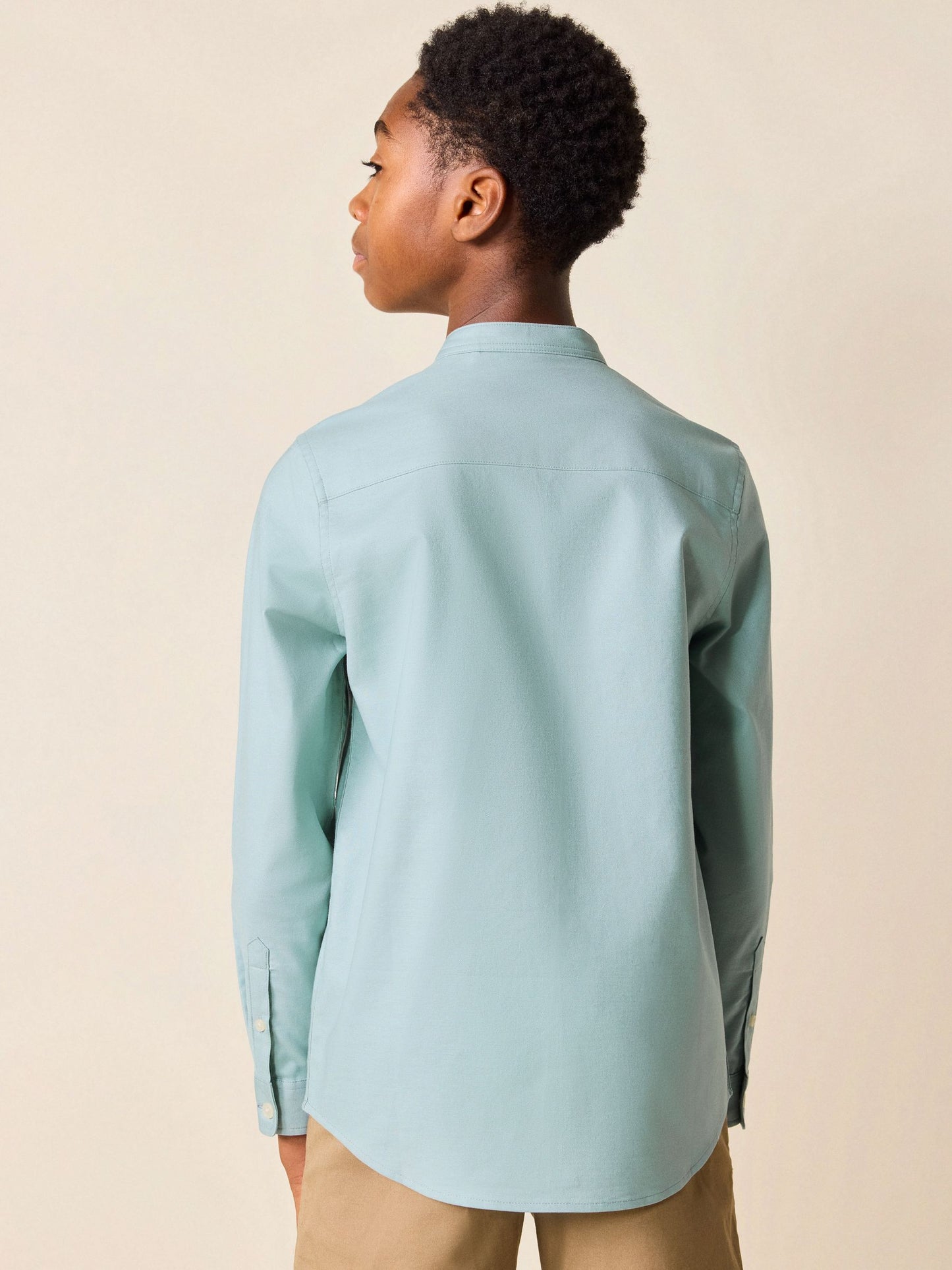 Dsiney Kidz - Mineral Green Long Sleeve Grandad Collar Oxford Shirt (3-16yrs) image 2