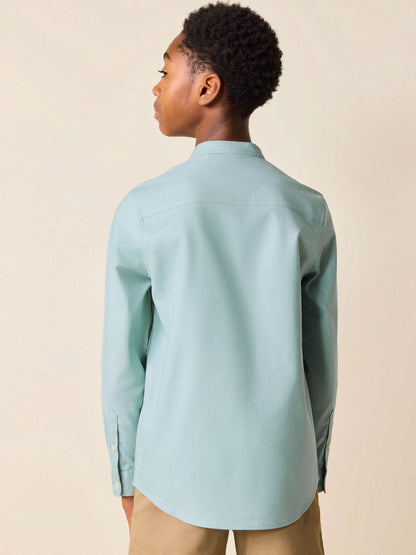 Dsiney Kidz - Mineral Green Long Sleeve Grandad Collar Oxford Shirt (3-16yrs) image 2