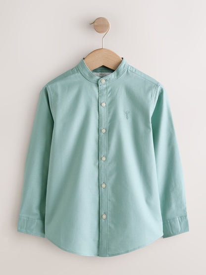 Dsiney Kidz - Mineral Green Long Sleeve Grandad Collar Oxford Shirt (3-16yrs) image 4