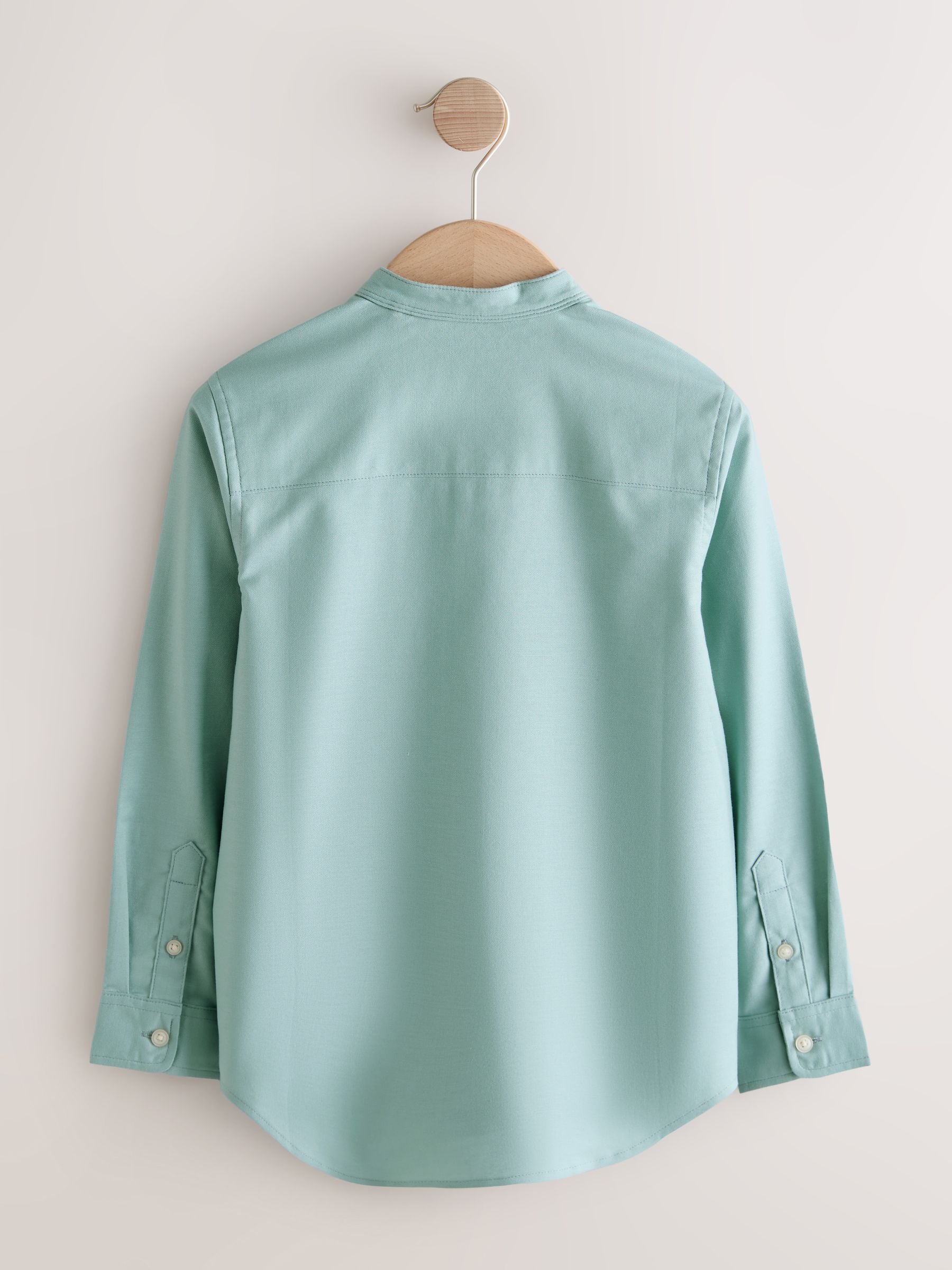 Dsiney Kidz - Mineral Green Long Sleeve Grandad Collar Oxford Shirt (3-16yrs) image 5