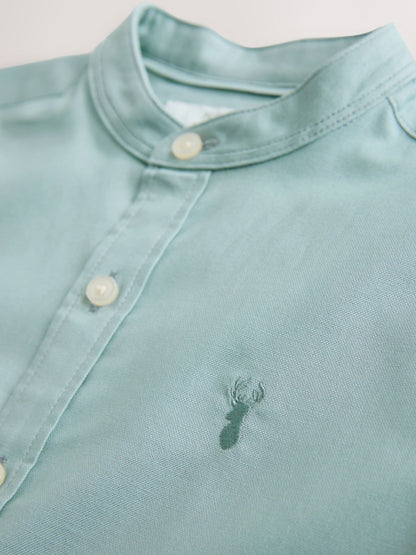 Dsiney Kidz - Mineral Green Long Sleeve Grandad Collar Oxford Shirt (3-16yrs) image 6