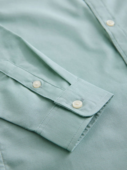 Dsiney Kidz - Mineral Green Long Sleeve Grandad Collar Oxford Shirt (3-16yrs) image 7