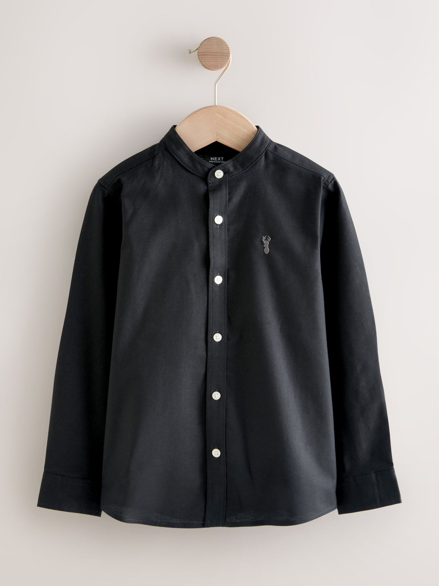 Dsiney Kidz - Black Long Sleeve Grandad Collar Oxford Shirt (3-16yrs) image 4