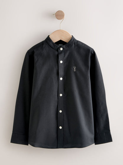 Dsiney Kidz - Black Long Sleeve Grandad Collar Oxford Shirt (3-16yrs) image 4