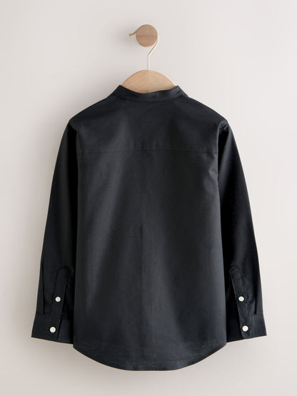 Dsiney Kidz - Black Long Sleeve Grandad Collar Oxford Shirt (3-16yrs) image 5