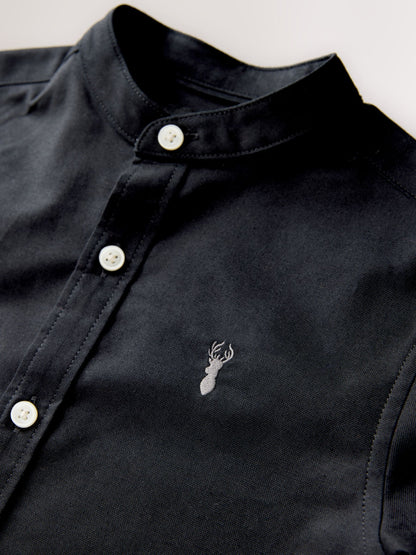 Dsiney Kidz - Black Long Sleeve Grandad Collar Oxford Shirt (3-16yrs) image 6