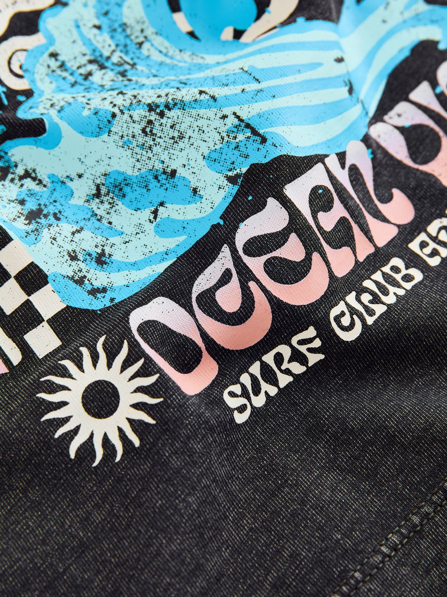 Black Acid Wash Surf Club Oversized Short Sleeve Back Print T-Shirt (3mths-7yrs) image 7