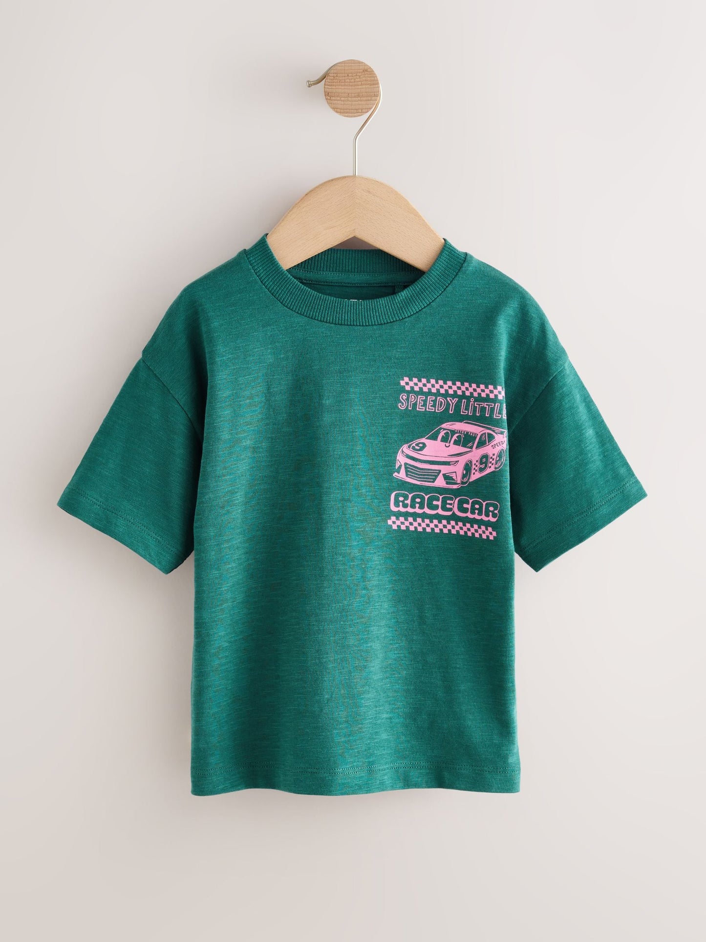 Green/Pink Race Car Short Sleeve Back Print T-Shirt (3mths-7yrs) image 5