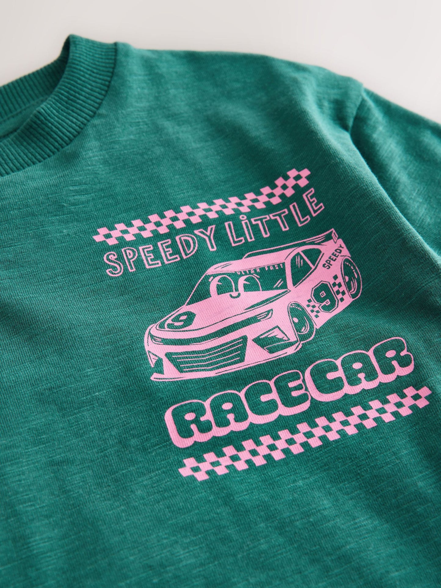 Green/Pink Race Car Short Sleeve Back Print T-Shirt (3mths-7yrs) image 7