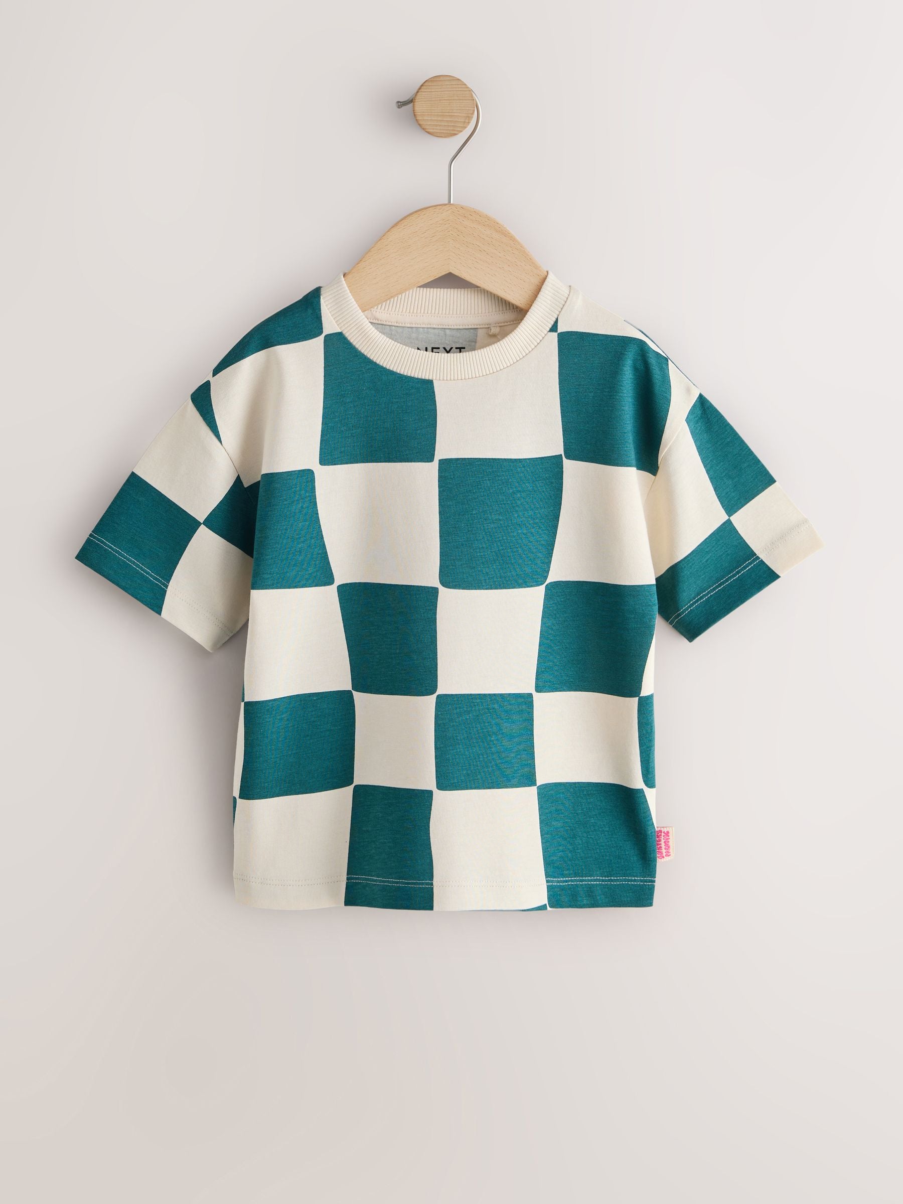 Green/White Wavy Checkerboard Short Sleeve All-Over Print T-Shirt (3 Month-7 Years) (3mths-7yrs) image 4